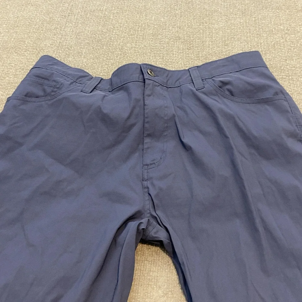 Eddie Bauer Pants Mens 40x32 Blue Nylon Stretch Hiking Outdoor Travel Zip Pocket